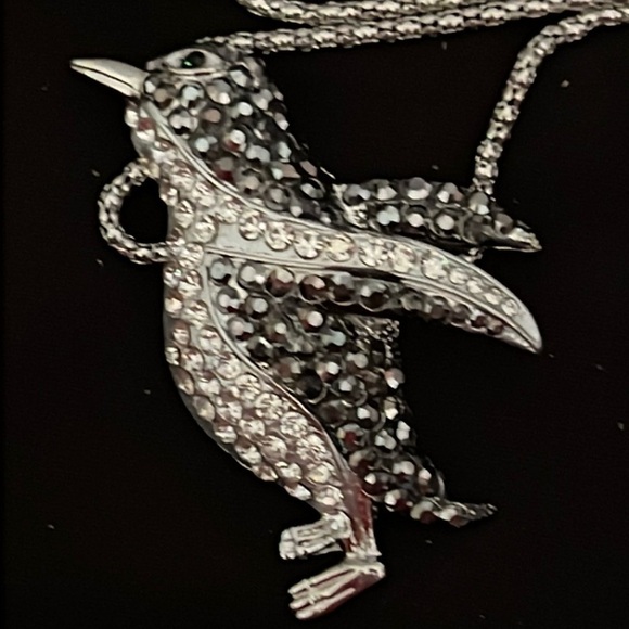 Betsey Johnson Jewelry - Betsey Johnson Silver Black and White Penguin Necklace